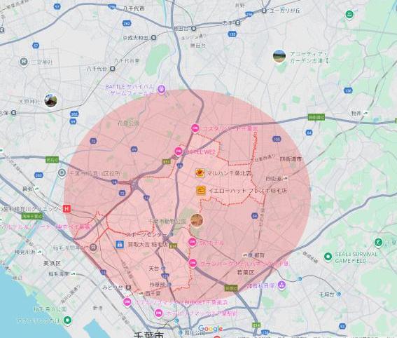 千葉市稲毛区向け派遣スタッフの在住エリア